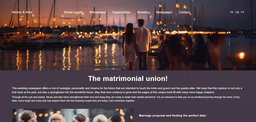 Wedding Newspaper Nessa & Alex