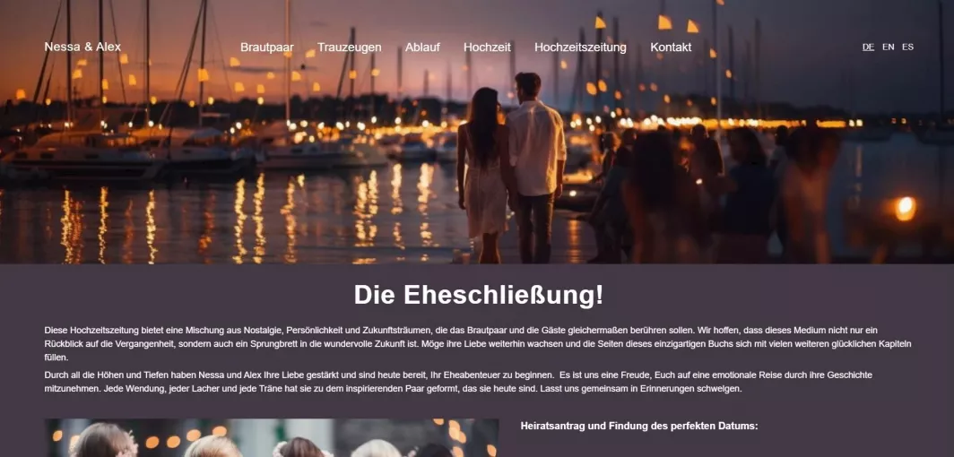 Hochzeitszeitung Nessa & Alex