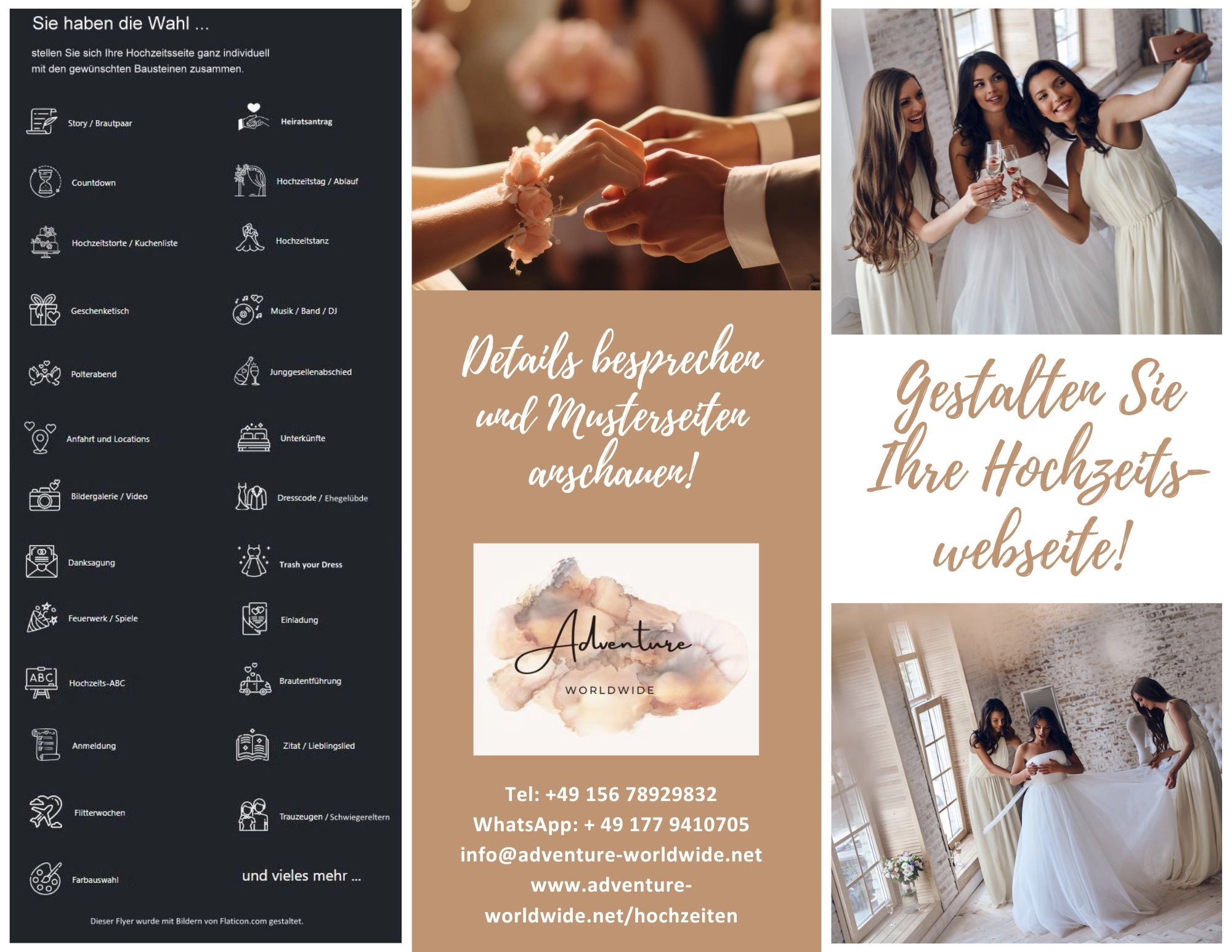 Flyer Hochzeitswebseite außen