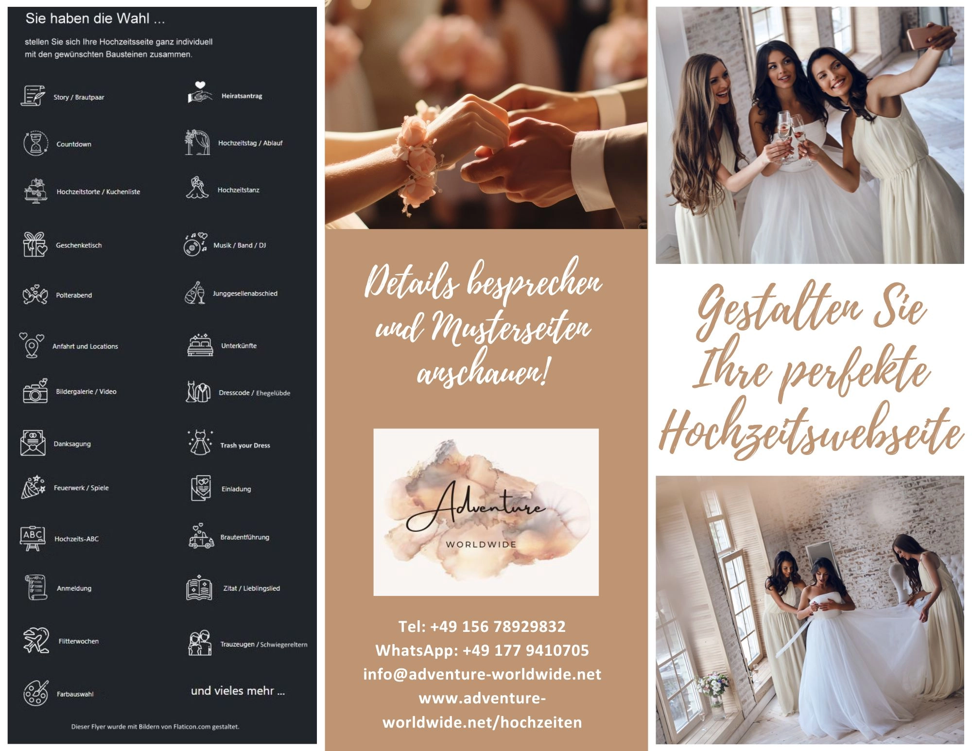 Flyer Hochzeitswebseite außen