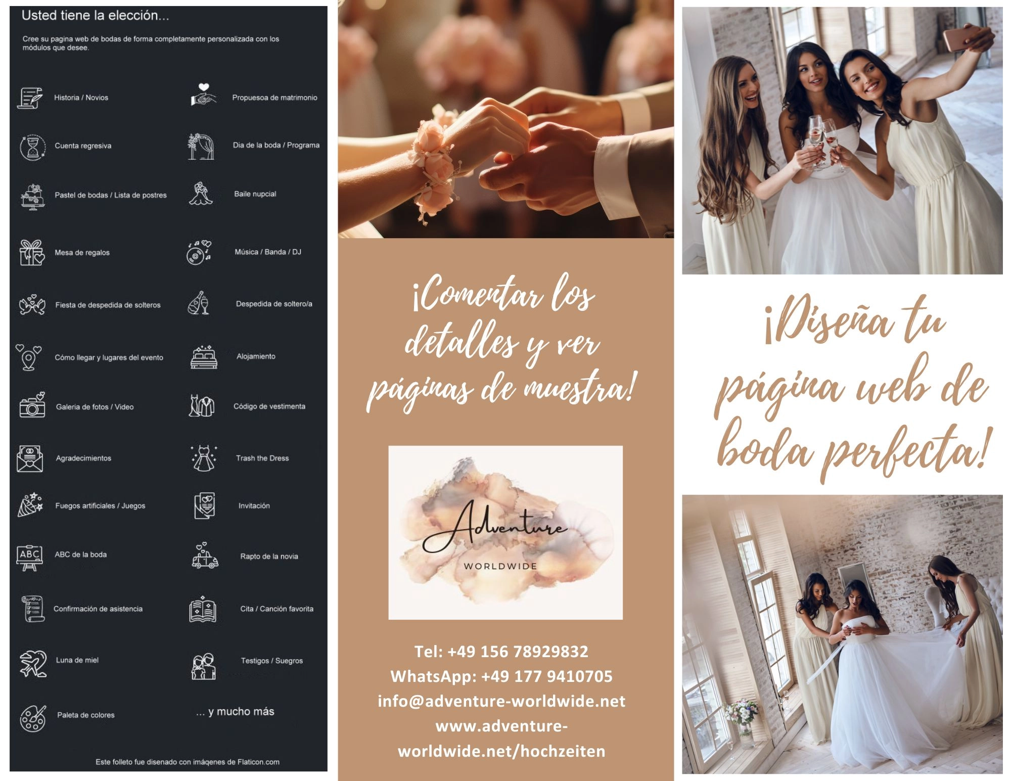 Flyer Hochzeitswebseite Vorderseite