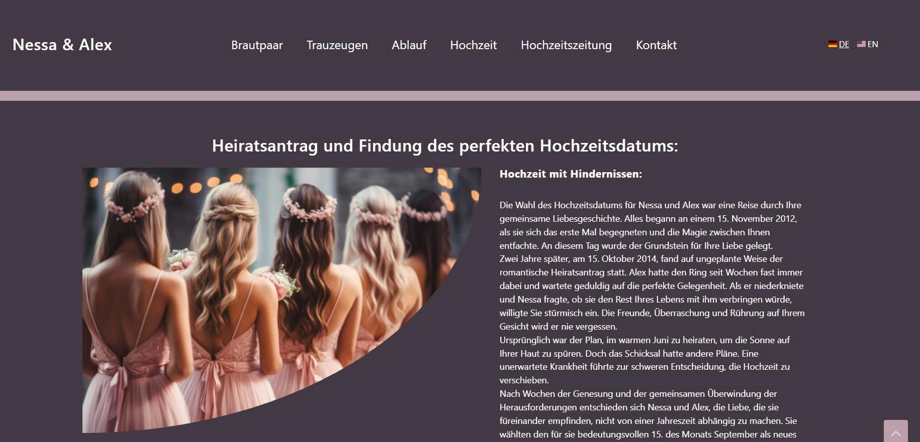 Hochzeitszeitung Nessa & Allex